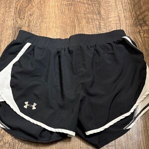 Under Armour Women's Black and White Athletic Shorts